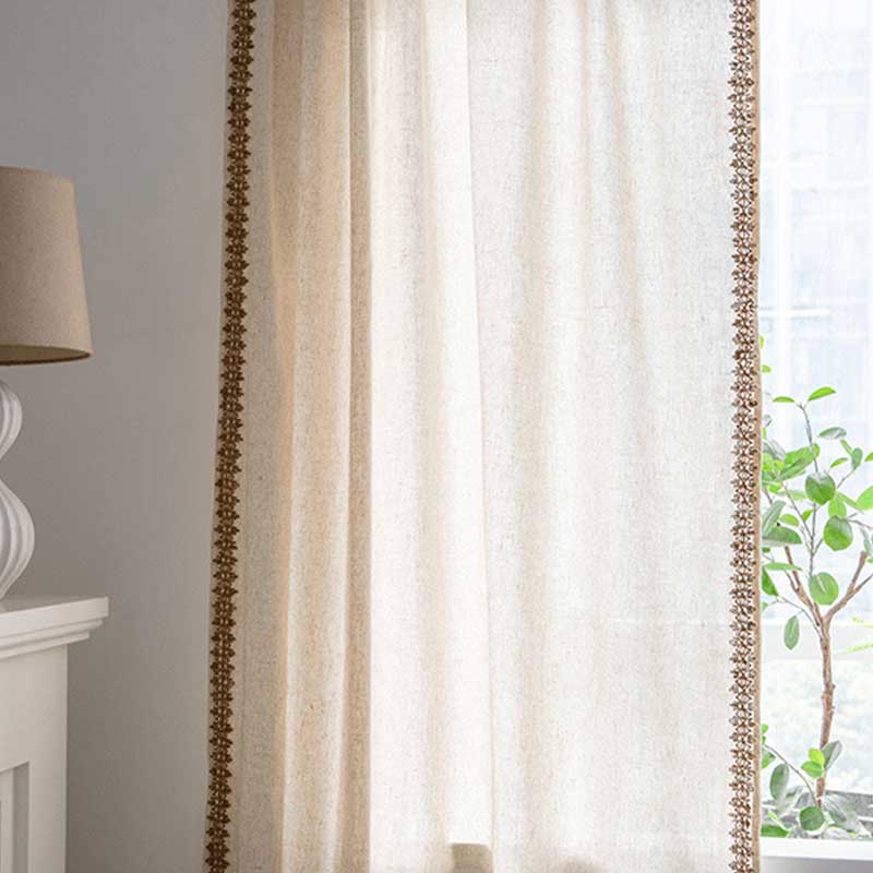 Halbverdunkelnder Vorhang im Bohemian-Stil in Beige