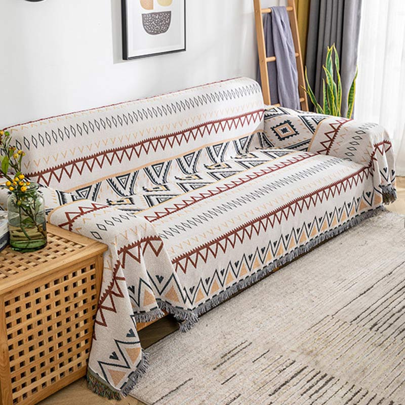 Ownkoti Indische geometrische Decke, wendbarer Sofabezug