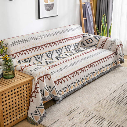 Ownkoti Indische geometrische Decke, wendbarer Sofabezug