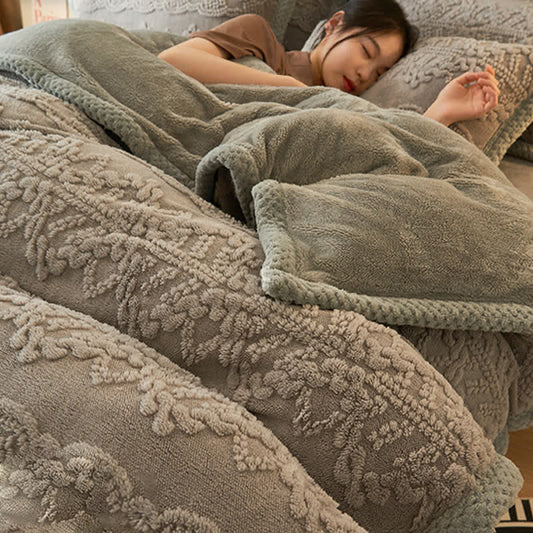 Luxuriöse Bettbezugdecke aus Jacquard-Samt