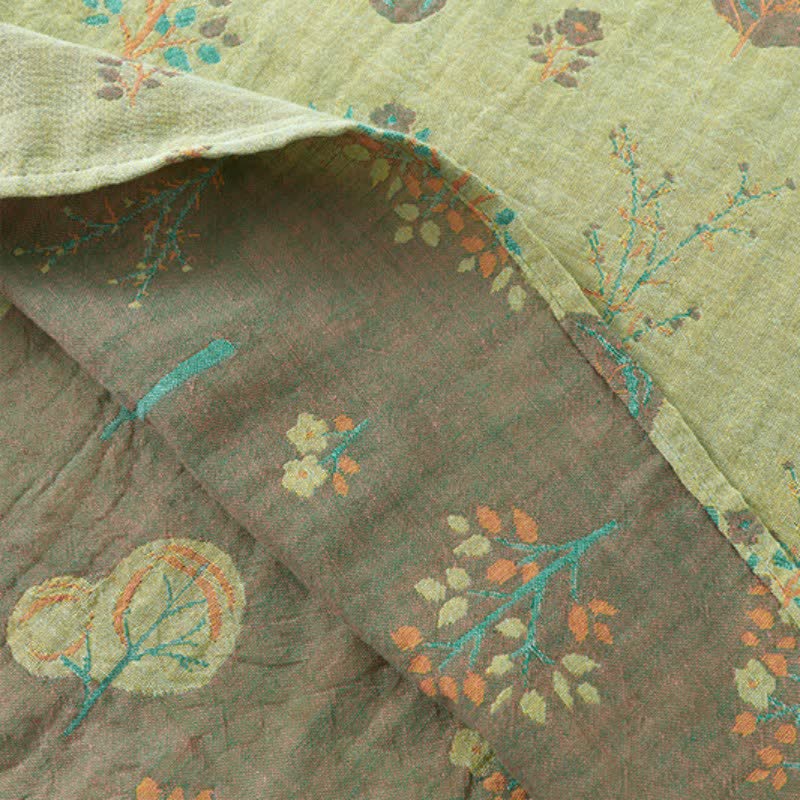 Loungewear-Set aus Jacquard-Baumwolle mit Blattbaum-Print - image 10