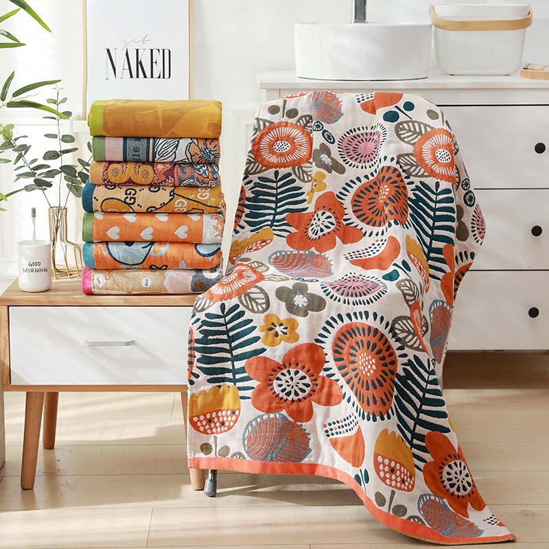 Ownkoti – Wendbares Badetuch mit Blumenmuster, farbenfroh