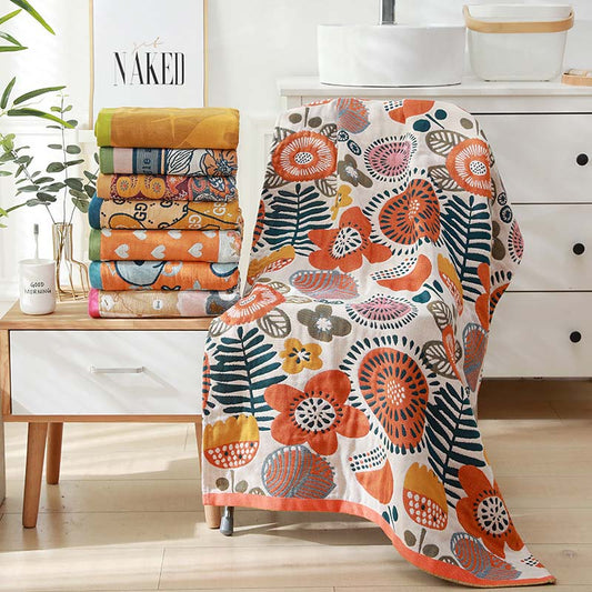 Ownkoti – Wendbares Badetuch mit Blumenmuster, farbenfroh