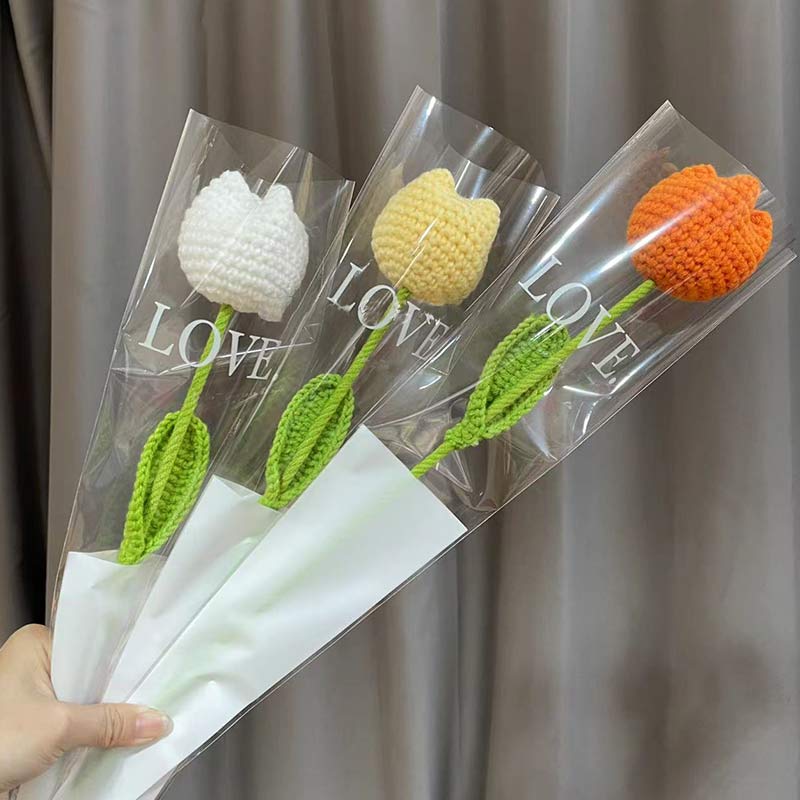 Gestrickte handgemachte Häkeltulpe