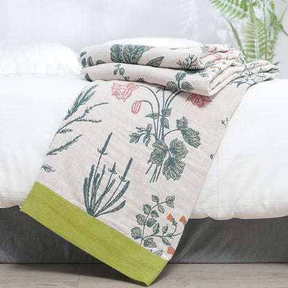 Wendbare weiche Steppdecke aus Baumwolle mit Blumen und Pflanzen