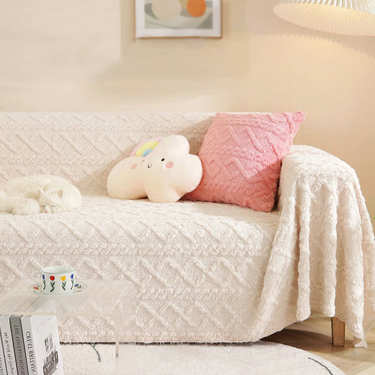 Weicher, warmer Sofaschoner mit Argyle-Muster