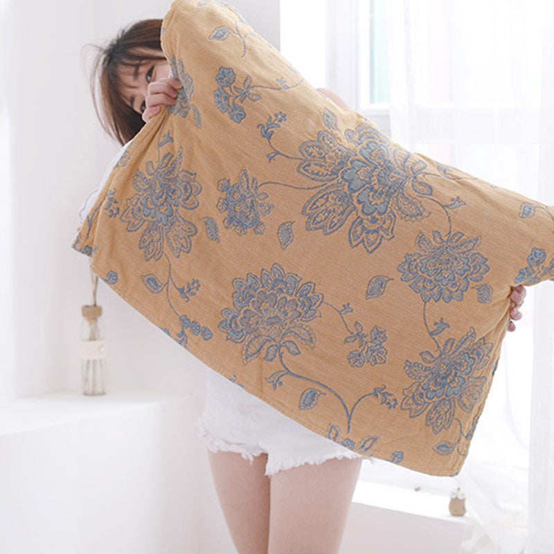 Doppelseitiges Kissenhandtuch aus Baumwolle mit Boho-Blumenmotiv (2 Stück)