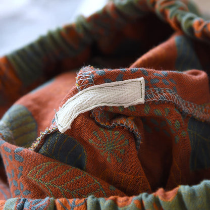 Blattgrünes Loungewear-Set aus Baumwollgaze