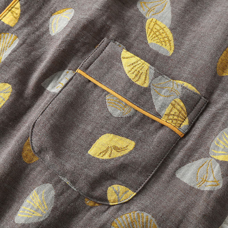 Luxuriöses Pyjama-Set aus Muschelbaumwolle mit Revers