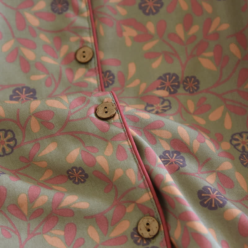 Loungewear-Set aus Baumwolle und Seide mit Blumenmuster - image 6