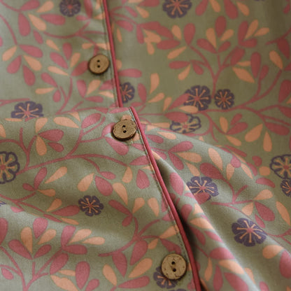 Loungewear-Set aus Baumwolle und Seide mit Blumenmuster - image 6