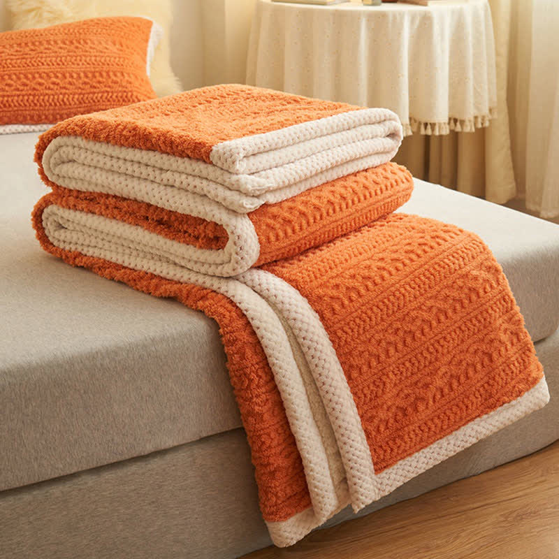Dicke, warme Jacquard-Doppelfleecedecke
