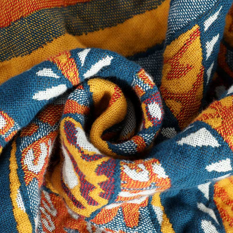 Ownkoti Bohemian Wende-Sommersteppdecke mit gelben Blumen
