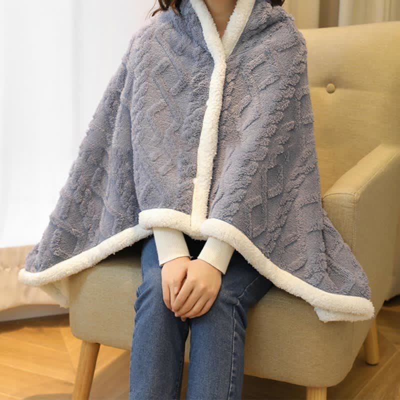 Warme Fleece-Schaldecke mit Argyle-Muster