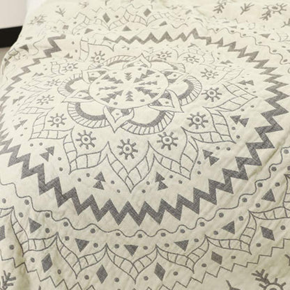 Ownkoti Chic Mandala Wende-Steppdecke aus Baumwolle mit Blumenmuster