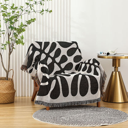 Leichte, weiche Decke mit Retro-Blattquaste