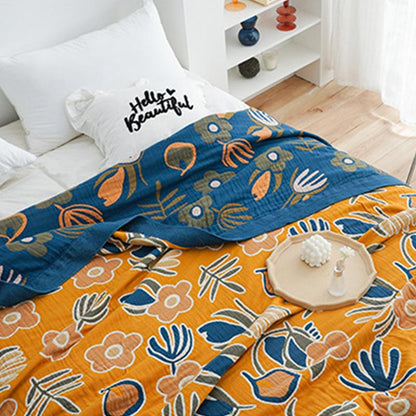 Ownkoti Doppelseitige Steppdecke mit böhmischem Blumendruck