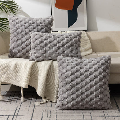 Flauschiger dekorativer Kissenbezug aus Jacquard-Schneeflockensamt