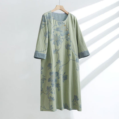 Kurzes Nachthemd aus Jacquard-Baumwolle „Magnolia“