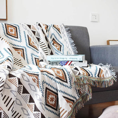 Bohemian Strick-Loungedecke mit Quaste