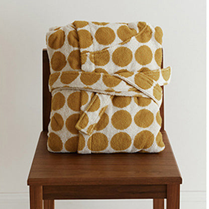 Bademantel mit Kapuze und Gürtel im Polka Dot-Design