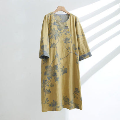 Kurzes Nachthemd aus Jacquard-Baumwolle „Magnolia“
