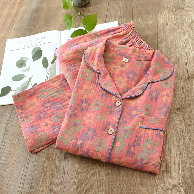 Pyjama-Set mit langen Ärmeln aus Baumwollgaze - image 12