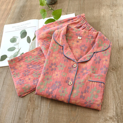 Pyjama-Set mit langen Ärmeln aus Baumwollgaze - image 12
