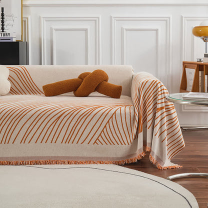 Ownkoti Chenille-Sofaschoner mit abstrakten Streifen