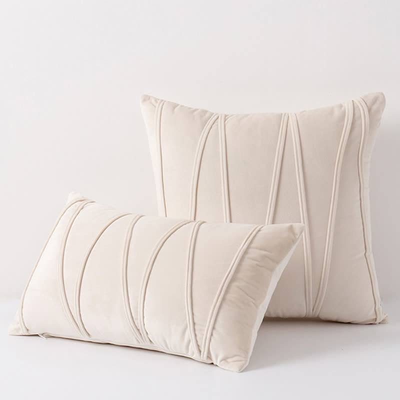 Dekokissenbezug aus weichem Samt mit Streifenmuster - Beige - 50 cm x 50 cm - image 18