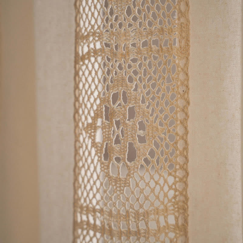 Ownkoti Beige Splicing Hollow-Out Lichtfiltervorhang