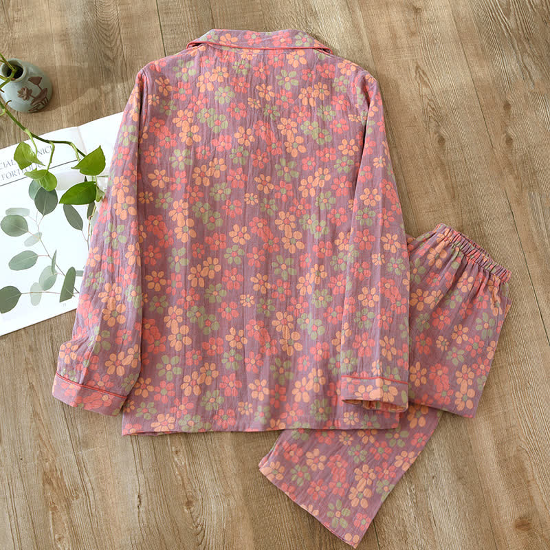 Pyjama-Set mit langen Ärmeln aus Baumwollgaze - image 4