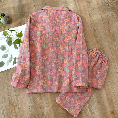 Pyjama-Set mit langen Ärmeln aus Baumwollgaze - image 4