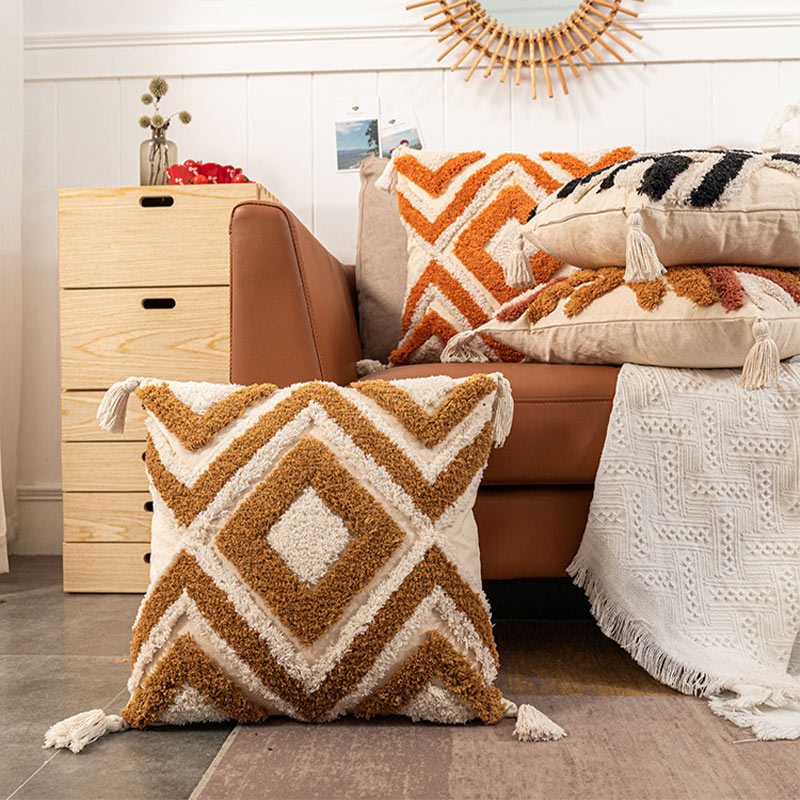 Ownkoti Marokko Jacquard-Kissenbezug mit Quasten