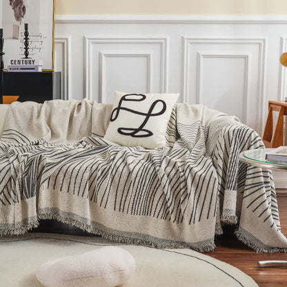 Ownkoti Chenille-Sofaschoner mit abstrakten Streifen