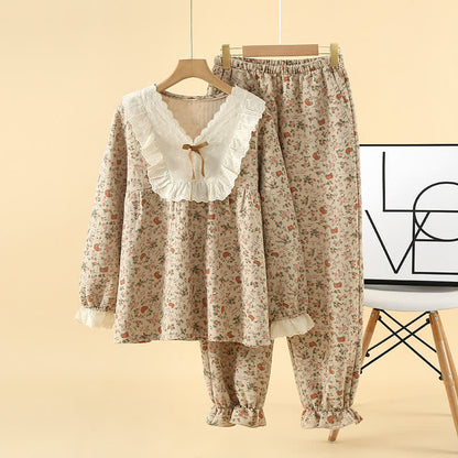 Loungewear-Set aus Baumwolle im Vintage-Rosengarten-Stil