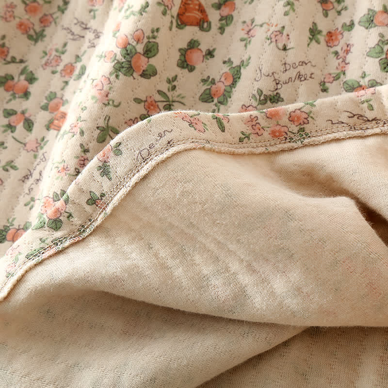 Loungewear-Set aus Baumwolle im Vintage-Rosengarten-Stil