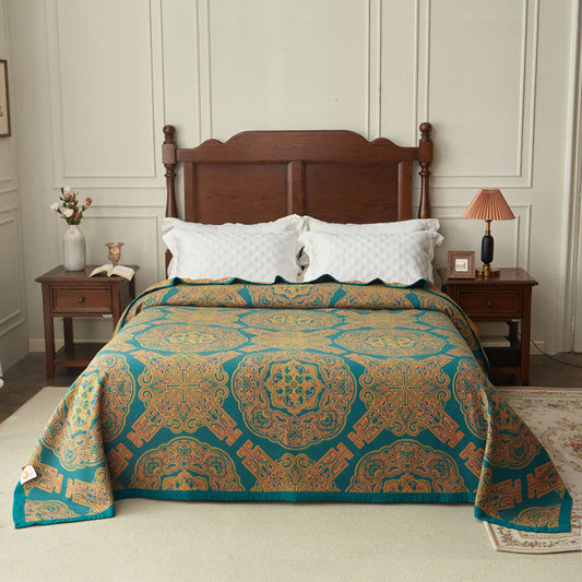 Wende-Bettdecke aus Bambusfaser mit Boho-Blumenmotiv