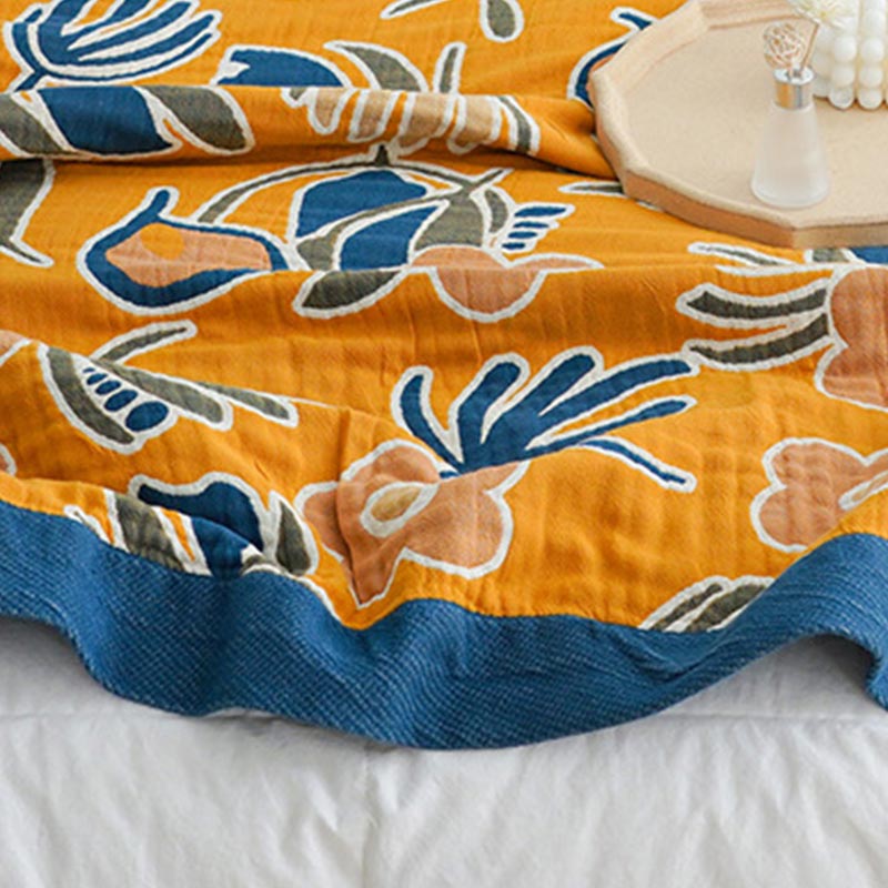 Ownkoti Doppelseitige Steppdecke mit böhmischem Blumendruck