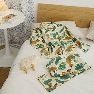 Süßes Tiger-Pflanzen-Loungewear-Set