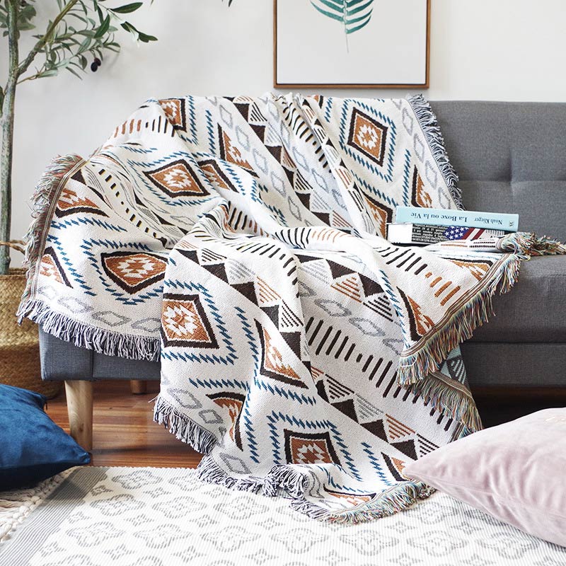 Bohemian Strick-Loungedecke mit Quaste
