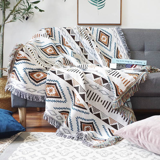 Bohemian Strick-Loungedecke mit Quaste