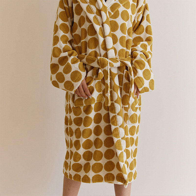 Bademantel mit Kapuze und Gürtel im Polka Dot-Design