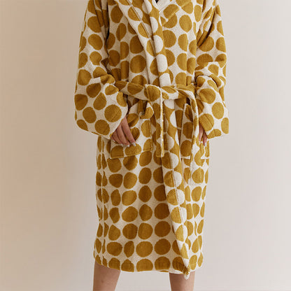 Bademantel mit Kapuze und Gürtel im Polka Dot-Design