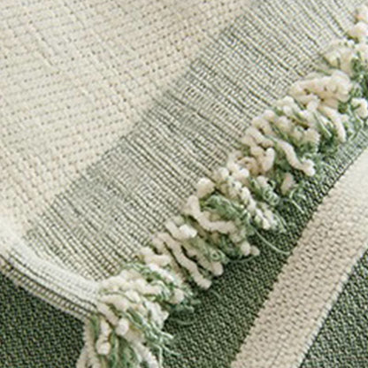 Sofaschoner aus Chenille mit geraden Streifen und Quasten