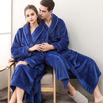 Ownkoti Puffy Fleece Pyjama Langer Bademantel