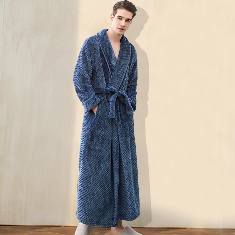 Ownkoti Puffy Fleece Pyjama Langer Bademantel