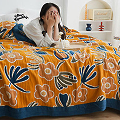 Ownkoti Doppelseitige Steppdecke mit böhmischem Blumendruck