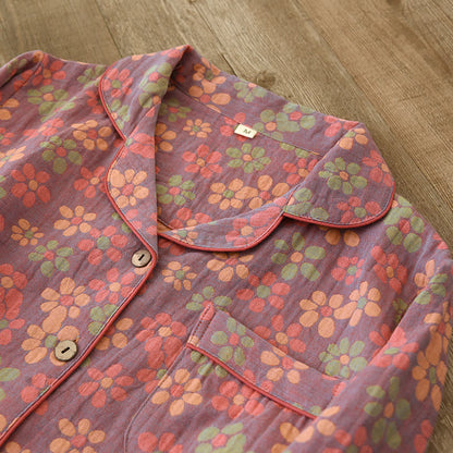 Pyjama-Set mit langen Ärmeln aus Baumwollgaze - image 5