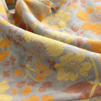 Gelbes Loungewear-Set aus Baumwolle mit Gänseblümchen-Revers